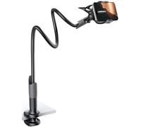 Lamicall Support Téléphone, Gooseneck Support Réglable - Universelle Rotation 360° Support pour iPhone 15 Pro Max Plus, 16/15/14/13 Pro Max Plus Mini, XS XR X 8 7, Switch, Samsung, Smartphones - Noir