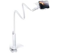 Lamicall Support Téléphone, Gooseneck Support Réglable - Universelle Rotation 360° Support pour iPhone 15 Pro Max Plus, 16/15/14/13 Pro Max Plus Mini, XS XR X 8, Switch, Samsung, Smartphones - Blanc