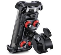 Lamicall Support Téléphone Moto Anti-vibration - [Double Amortisseur] 360° Rotation, 1S Libération avec Un Bouton, Support Téléphone Vélo pour iPhone 17 16 15 14 13 Series, Huawei, 4,7-6,8" Smartphone