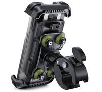 Lamicall Support Téléphone Moto Anti-vibration - [Double Amortisseur] 360° Rotation, 1S Libération avec Un Bouton, Support Téléphone Vélo pour iPhone 17 16 15 14 13 Series, Huawei, 4,7-6,8" Smartphone