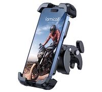 Lamicall Support Téléphone Moto, Support Téléphone Vélo - Libération Rapide | Amélioré Pince de Guidon à Installation Rapide, Porte Téléphone Vélo pour iPhone 18/17/16/15/14/13/12 XR, 4,7-6,8” Smartphone