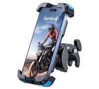 Lamicall Support Téléphone Moto, Support Téléphone Vélo - Libération Rapide | Amélioré Pince de Guidon à Installation Rapide, Porte Téléphone Vélo pour iPhone 18/17/16/15/14/13/12 XR, 4,7-6,8” Smartphone