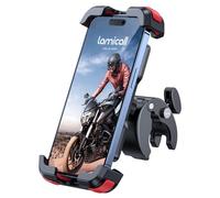 Lamicall Support Téléphone Moto, Support Téléphone Vélo - Support Guidonavec avec Pince de Guidon à Dégagement Rapide pour iPhone 17/16/15/14/13 Pro Max, XS XR SE, Samsung, Smartphone 4.7-6.8", Rouge