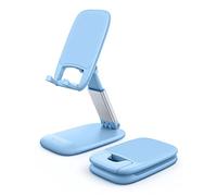 Lamicall Support Téléphone Réglable, Dock Téléphone - Pliable Support Dock pour iPhone 17 Pro Max Air, 16/15/14/13/12 Pro Max Plus Mini, XS XR X 8 7, Samsung S10 S9, Huawei, Autres Smartphones - Bleu