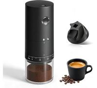 LAMIDO Moulin à café électrique portable - Moudre pendant la charge - 38 réglages externes réglables - Broyage 1,8 x plus rapide - Batterie rechargeable de 2000 mAh pour voyage, camping - Noir mat