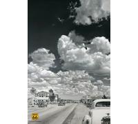 Laminated Posters Route 66 Voiture Route Highway Poster Dimensions : 91,4 x 61 cm (91.5 x 61 cm
