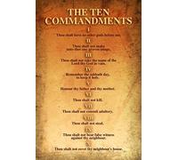 Laminated The Ten Commandments Religion Religion Bible 10 Commandements Ancien Testament Rules Scripture Verse Poster Decalogue Effaçable à sec 40,6 x 61 cm