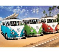laminé géant Mappemonde/VW Camper Van Poster mesures un massive 139,7 x 99,1 cm (140 x 100 cm)
