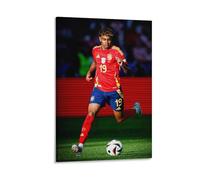 Lamine Yamal Poster sur toile représentant un footballeur - Décoration murale pour salon - 30 x 45 cm