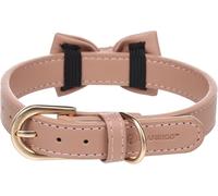 lamingo Collier avec nœud détachable pour Chiens NELA - Rose - Taille S/M 31-39 cm, 20 mm - Idéal pour Boston Terrier, Pékinois, Bouledogue Français & Papillon
