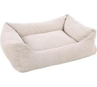 lamingo - Panier Velluto Rectangulaire Beige (100 x 80 x 25 cm) : Idéal pour Labrador, Golden Retriever, Berger Australien, Border Collie, Husky, Dalmatien, Boxer, Beagle