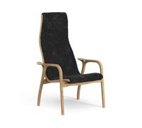 Lamino Fauteuil Haut Chêne Huilé/Noir/Peau de Mouton