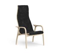 Lamino Fauteuil Haut Hêtre Laqué/Noir/Peau de Mouton