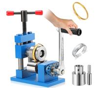 Laminoir à bijoux manuel, machine à cintrer les anneaux et bracelets avec 2 rouleaux, outil de pliage d'anneaux avec poignée amovible, pour le traitement des anneaux, bracelets, boucles d'oreilles(Ste