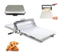 Laminoir à pâte commercial en acier inoxydable, réglage précis de l'épaisseur, machine à pâte feuilletée électrique pliable, laminage avant et arrière pour croissants, petites boulangeries(Manual)