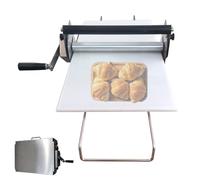 Laminoir à pâte manuel compact avec planche à laminer de 90 x 39,9 cm, pliable en acier inoxydable pour pizzas, croissants, pâtisseries et fondants - Épaisseur réglable de 0 à 25 mm