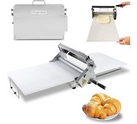 Laminoir à PâTe Manuel en Acier Inoxydable avec Planche,Laminoir Pate FeuilletéE avec éPaisseur RéGlable 0,5 à 17,5 mm / 0,5 à 27 mm,PâTisserie pour Boulangerie,Pizzas et Croissants(Commercial)