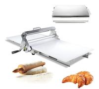 Laminoir À Pâte Manuel Pliable en Largeur, Machine Laminer La Usage Domestique Et Commercial, Manivelle, Pâtisserie Croissants Inoxydable, Épaisseur Réglable (0-27 Mm)