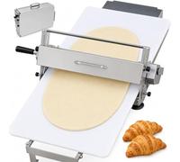 Laminoir à Pâte Manuel Pliable, Épaisseur Réglable 2-25 mm, Acier Inoxydable 304 Facile à Nettoyer, Laminoir Pâtisserie Léger pour Pâte Feuilletée, Croissants, Pizza, Tartes et Mille-Feuille Small