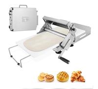 Laminoir à PâTe Manuel Pliable - Laminoir Pate FeuilletéE en Acier Inoxydable avec éPaisseur RéGlable 0,5 à 17,5 Mm / 0,5 à 27 Mm,Pizza et à Croissants pour Boulangerie et PâTisserie(Commercial)