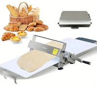 Laminoir à Pâte Pliable 40cm Laminoir Manuel avec Poignée à Pate Feuilletée avec épaisseur Réglable 0-25mm Laminoir Pâtisserie en Acier Inoxydable pour Pizza Croissant Pâtes Domestique Commercial