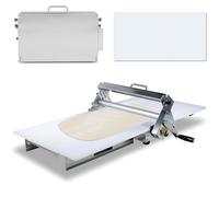 Laminoir à pâte pliable à manivelle, rouleau à pâte manuel pliable en acier inoxydable avec planche à laminer, épaisseur réglable, rouleau à pâtisserie commercial pour pizza(S)