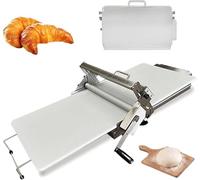 Laminoir à PâTe Pliable Avec Planche à Laminer, Machine Manuelle à Laminer la PâTe en Acier Inoxydable, éPaisseur RéGlable pour Croissants et Pizzas(TYP400)
