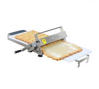 Laminoir à pâte pliable avec planches à laminer, en acier inoxydable, épaisseur réglable, machine manuelle pour pizzas, croissants, pâtisseries et fondants, design de table B