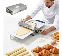 Laminoir à pâte pliable, rouleau à pâte manuel de comptoir 12"/16", laminoir à pâtisserie en acier inoxydable de qualité alimentaire avec réglage 0-25 mm pour pizza, biscuits, pain et pâtes T400
