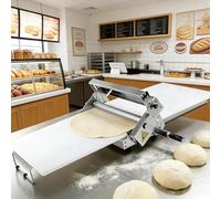 Laminoir à pâte pliant, Machine à rouler la pâte manuelle réglable en acier inoxydable, for croissants, croûte de tarte à pizza et pâtisserie(300-model)
