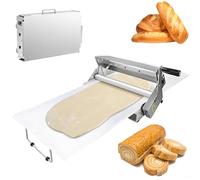 Laminoir à pâte pliant manuel, épaisseur réglable de 0.5mm à 25mm,rouleau à pâte en acier inoxydable,for la maison et la boulangerie(300-model)