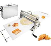 Laminoir à Pâte Réglable en Acier Inoxydable 40,9 Po X 15,5 Po - Machine à Laminer Manuelle pour Usage Domestique Et Professionnel, Idéale pour La Fabrication De Pizzas, De Pâtisseries Et De