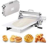 Laminoir A Pizza Manivelle Pliable Laminoir A Pate FeuilletéE, Inoxydable Rouleau A Patisserie Avec Plaque De Laminage,éPaisseur RéGlable De 0 à 27 Mm,Pour Boulangerie,Pizza Et Croissants(300)