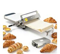 Laminoir de pâte portable, machine à pétrir la pâte en acier inoxydable | Contrôle de l'épaisseur de 0 à 25 mm, NETTOYAGE FACILE, Conception à manivelle, aucune électricité nécessaire(NO300)
