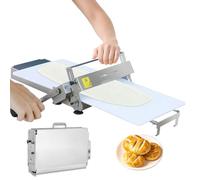Laminoir Manuel en Acier Inoxydable, Laminoir Manuel à Planche, épaisseur Réglable, Laminoir Pliable pour Boulangeries Et Pâtisseries Commercial Acier Inoxydable Alimentaire B400
