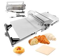 Laminoir PâTe Pliable, Laminoir éLectrique éPaisseur RéGlable, Machine Acier Inoxydable avec Plateau Laminage pour Cuisson PâTisseries Pain pour Boulangeries Domestiques Commerciales