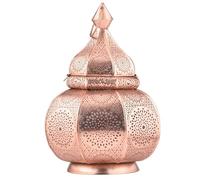 Lamisa Lampe et lanterne de Marrakech en métal 30 cm | Lampe de table photophore Lamisa cuivre comme décoration orientale