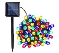 Lamker 12M 100LED Guirlandes Lumineuses Solaires Extérieur Étanche 8 Modes Multicolore Lumière Guirlande Lumineuse Décoration pour Jardin Terrasse Balcon Fenêtre Clôture Arbre Noël Mariage