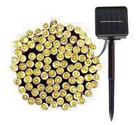 Lamker 12M 100LED Guirlandes Lumineuses Solaires Exterieure Étanche 8 Modes Blanc Chaud Lumière Guirlande pour Jardin Terrasse Balcon Fenêtre Clôture Arbre Mariage Fairy Lights Lumineuse Décoration