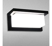 Lamker 18W LED Applique Murale Lampe Extérieur avec Detecteur de Mouvement IP65 Étanche Moderne Noirs 6000K Blanc Froid Luminaire Lumière Éclairage Decorative pour Jardin Pathway Couloir Porche