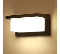 Lamker 18W LED Applique Murale Lampe Extérieur avec Detecteur de Mouvement IP65 Étanche Moderne Noirs 3000K Blanc Chaud Luminaire Lumière Éclairage Decorative pour Jardin Pathway Couloir Porche
