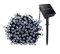 Lamker 20M 200LED Guirlandes Lumineuses Solaires 8 Modes Étanche Blanc Lumière Guirlande Lumineuse Extérieur Décoration pour Jardin Terrasse Balcon Fenêtre Clôture Arbre Noël Mariage Fairy Lights