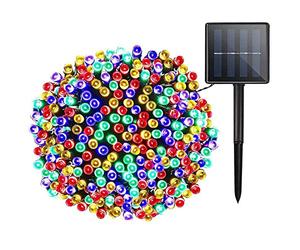 Lamker 30M 300LED Guirlandes Lumineuses Solaires Extérieur Étanche 8 Modes Multicolore Lumière Guirlande Lumineuse Décoration pour Jardin Terrasse Balcon Fenêtre Clôture Arbre Noël Mariage
