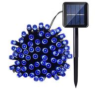 Lamker 5M 50LED Guirlandes Lumineuses Solaires Exterieure Étanche 8 Modes Bleu Lumière Guirlande pour Jardin Terrasse Balcon Fenêtre Clôture Arbre Noël Mariage Fairy Lights Lumineuse Décoration