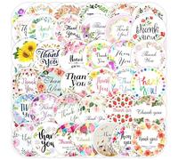 Lamkrtlp 50pcs Merci Autocollants,Étiquettes de Remerciement,Thank You Stickers,Étiquettes Adhésif Rond Remerciement Scrapbooking de Bricolage pour Emballage Enveloppe Cadeaux Cuisson Mariage, 5,5 cm