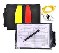 Lamkrtlp Cartes d'arbitre de Football, Kit d'arbitre, Métal Sifflet Arbitre avec Carnet d'arbitre Monnaie D'arbitre Crayon pour la Coupe du Monde et Le Football Jeu de Basketball Sports