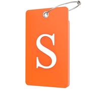 Lammcou Etiquette Valise Voyage Avion, étiquette à Bagage personnalisée avec porte-adresse et câble en acier inoxydable, Luggage Tags Suitcases Labels (Orange, S)