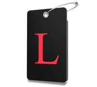 Lammcou Etiquette Valise Voyage Avion, étiquette à Bagage personnalisée avec porte-adresse et câble en acier inoxydable, Luggage Tags Suitcases Labels (Noire, L)