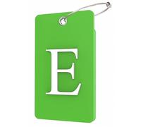 Lammcou Etiquette Valise Voyage Avion, étiquette à Bagage personnalisée avec porte-adresse et câble en acier inoxydable, Luggage Tags Suitcases Labels (Vert, E)