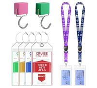 Lammcou Étiquettes Bagages XXL pour Croisières, porte-cartes imperméable & lanyard avec crochets magnétiques - Set de voyage pour AIDA, TUI, MEIN SCHIFF & MSC
